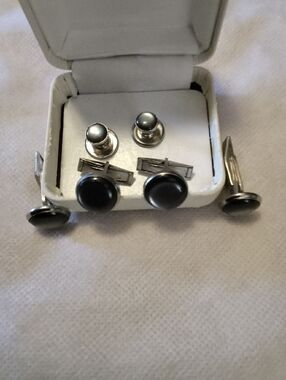 Black and Silver Cufflink and Stud Sets (3) - Classic Accessories